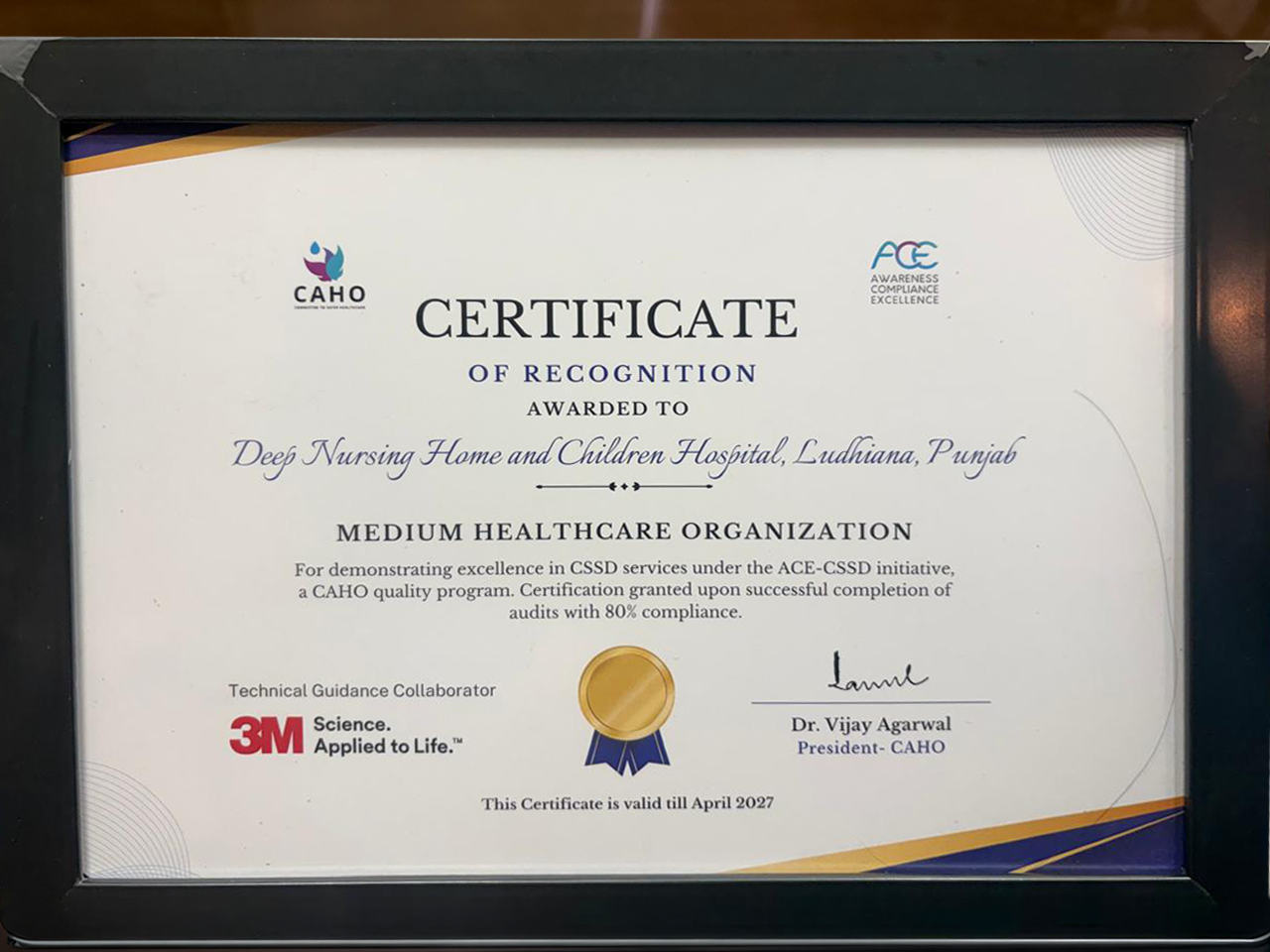 Recognised for Excellence: CAHO ACE-CSSD Certification